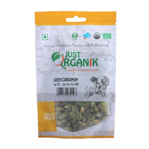 Just Organik Green Cardamom Whole Hari Elaichi Sabut